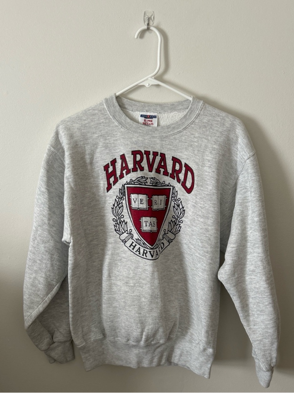 Harvard Grey Crewneck Sweatshirt with Red Crest